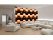 Photomural Black and orange ball mosaic