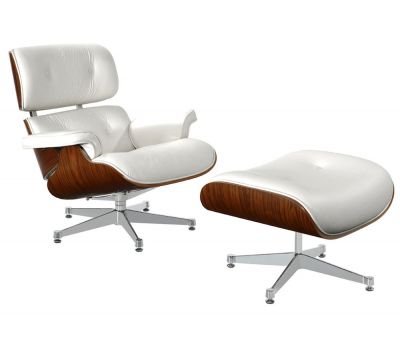 Armchair + Ottoman CHARLES EAMES INOX