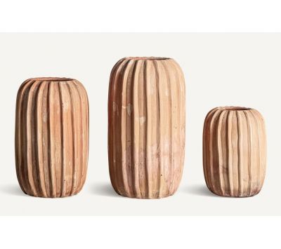 SET OF 3 METAL VASES AIK III